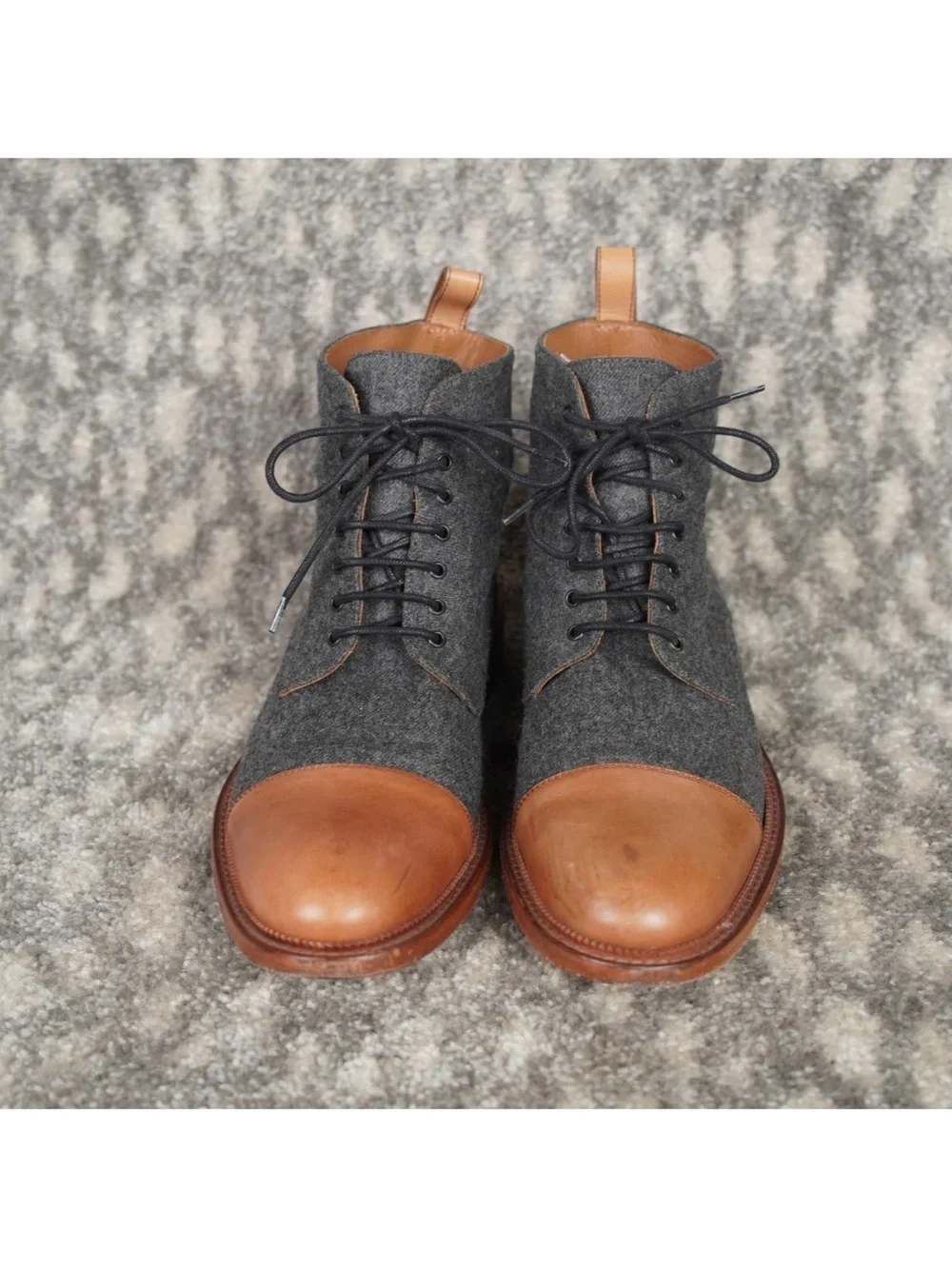 Taft The Jack Boot Mens EU42 Gray Brown Wool Calfskin Casual Handcrafted Spain